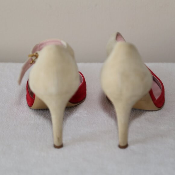 EUC Fauzian Jeunesse suede leather pumps pointed toes made in Italy SIZE 36 - Picture 3 of 7